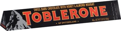 Swiss Dark Chocolate With Honey & Almond Nougat Bar, Swiss Dark Chocolate With Honey & Almond Nougat
