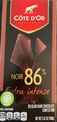 Cote D'Or Experiences Chocolate Bar Dark 86% 1X3.52 Oz