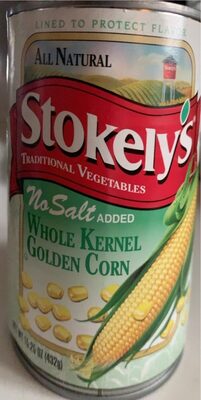 Stokely's No Salt Golden Whole Kernel Corn 15.25oz