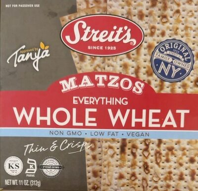 Everything Whole Wheat Matzos
