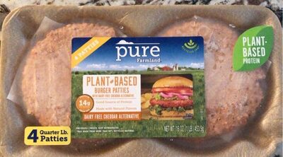 Plant-Based With Dairy Free Cheddar Alternative Burger Patties, Cheddar