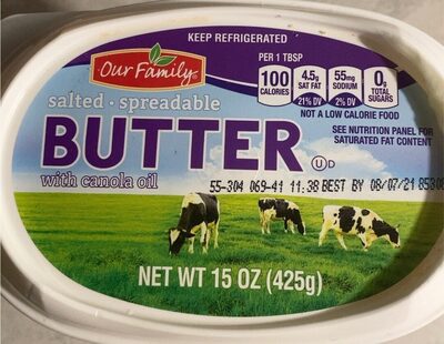 Salted Spreadable Butter With Canola Oil, Salted