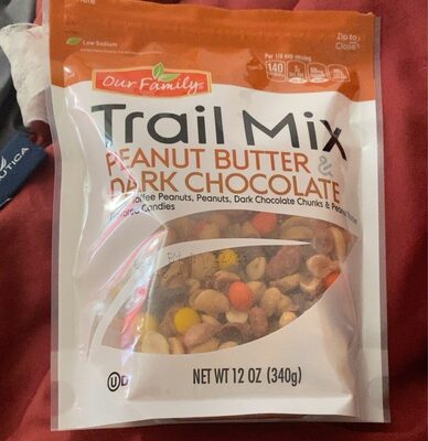 Peanut Butter & Dark Chocolate Butter Toffee Peanuts, Peanuts, Dark Chocolate Chunks & Peanut Butter Flavored Candies Trail Mix, Peanut Butter & Dark Chocolate