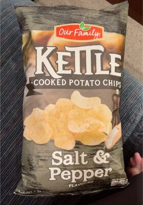Salt & Pepper Flavored Kettle Cooked Potato Chips, Salt & Pepper