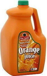 Orange No Pulp Juice From Concentrate, Orange