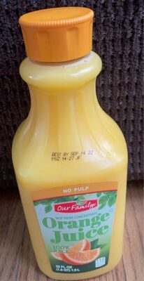 Orange No Pulp 100% Juice, Orange