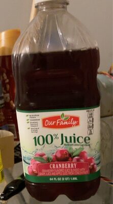 100% Cranberry Flavored Juice Blended With Grape Juice And Apple Juice From Concentrate, Cranberry