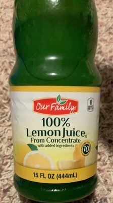 100% Lemon Juice From Concentrate, Lemon