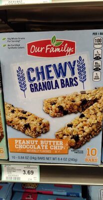 Peanut Butter Chocolate Chip Chewy Granola Bars, Peanut Butter Chocolate Chip