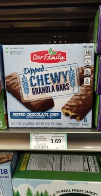 Dipped Chocolate Chip Chewy Granola Bars, Dipped Chocolate Chip