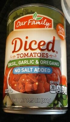 Basil, Garlic & Oregano Diced Tomatoes, Basil, Garlic & Oregano