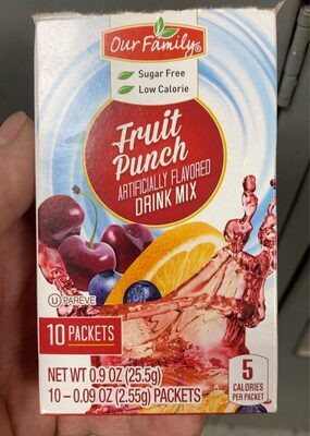Fruit Punch Sugar Free Low Calorie Drink Mix, Fruit Punch