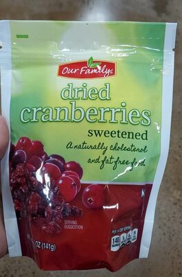 Sweetened Dried Cranberries, Sweetened