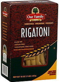 Enriched Macaroni Product, Rigatoni