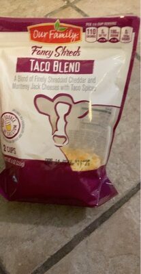 Fancy Shreds, Taco Blend Of Cheddar And Monterey Jack Finely Shredded Cheeses With Taco Spices, Taco Blend