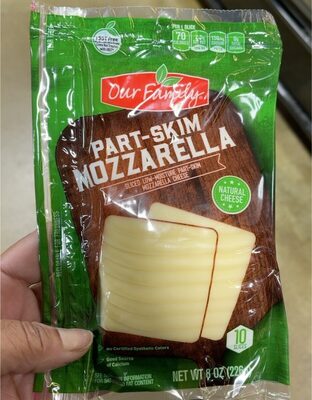 Mozzarella Low-Moisture Part-Skim Sliced Natural Cheese, Mozzarella