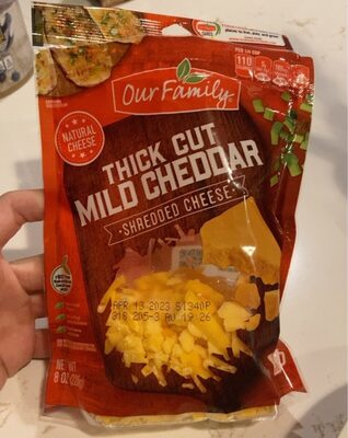 Mild Cheddar Thick Cut Shredded Cheese, Mild Cheddar
