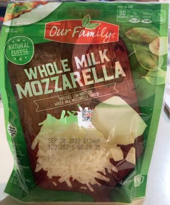 Mozzarella Whole Milk Low-Moisture Shredded Cheese, Mozzarella