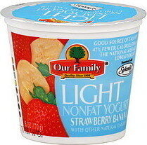 Strawberry Banana Light Nonfat Yogurt, Strawberry Banana