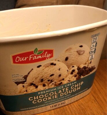 Chocolate Chip Cookie Dough Flavored Premium Ice Cream With Chocolate Chips And Cookie Dough, Chocolate Chip Cookie Dough