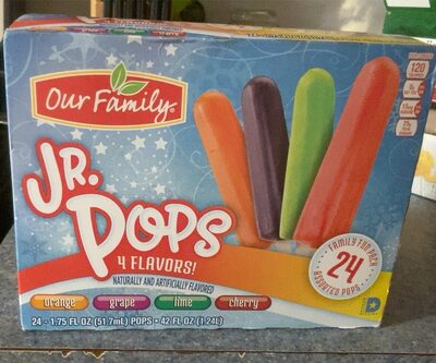 Assorted Jr. Pops, Orange, Grape, Lime, Cherry
