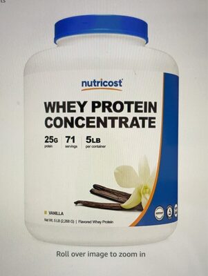 Whey Protein 25 G Concentrate Powder, Vanilla, Vanilla