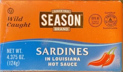 Wild Caught Sardines In Louisiana Hot Sauce, Louisiana Hot Sauce