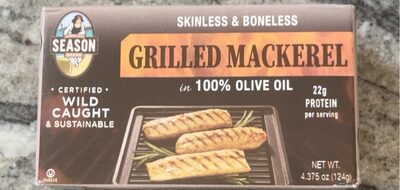 Skinless & Boneless Grilled Mackerel In 100% Olive Oil