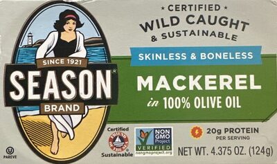 Skinless & Boneless In 100% Olive Oil Mackerel