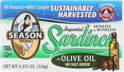 Skinless & Boneless Sardines In 100% Olive Oil, Olive Oil