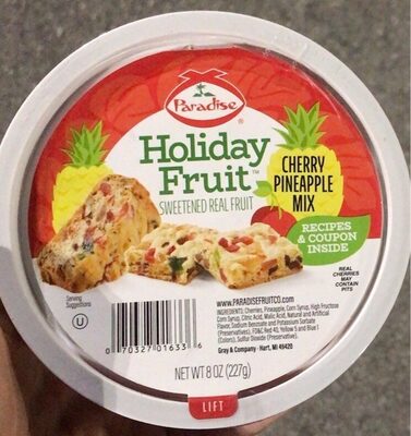 Cherry Pineapple Mix Holiday Sweetened Real Fruit, Cherry Pineapple