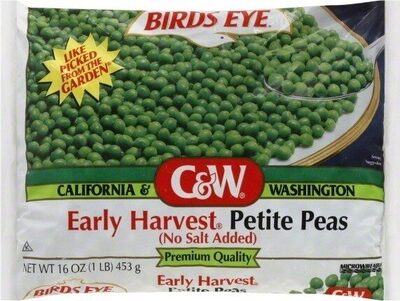 Birds Eye C&W Early Harvest Petite Peas, Frozen Vegetable, 16 OZ