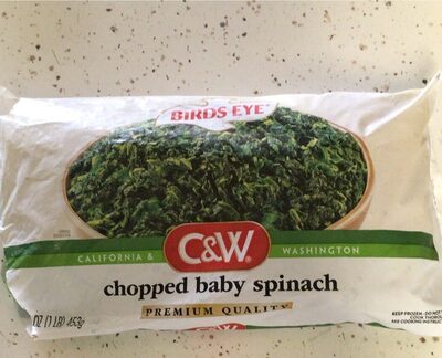 Birds Eye C&W Chopped Baby Spinach, Frozen Vegetable, 16 OZ