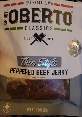 Peppered Thin Style Beef Jerky, Peppered