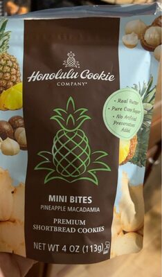 Pineapple Macadamia Mini Bites Premium Shortbread Cookies, Pineapple Macadamia