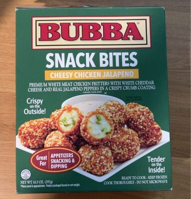 Cheesy Chicken Jalapeno Premium White Meat Chicken And White Cheddar Cheese With Real Jalapeno Peppers In A Crispy Crumb Coating Snack Bites, Cheesy Chicken Jalapeno