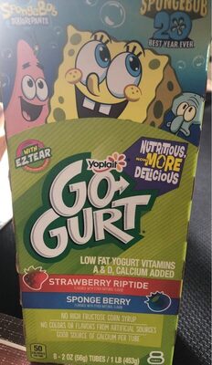 Go-Gurt Strawberry Low Fat Yogurt Tubes 8 Count