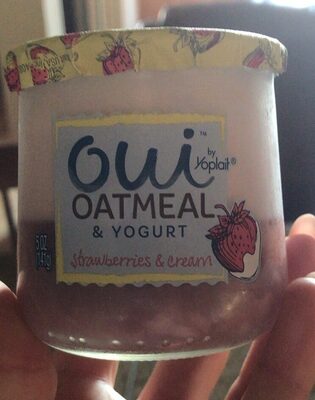 Strawberries & Cream Oatmeal & Yogurt, Strawberries; Cream