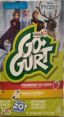 Go-Gurt Strawberry and Vanilla Low Fat Yogurt Tubes 20 Count