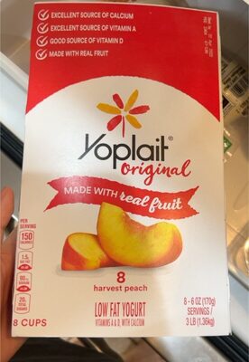 Yoplait Original Harvest Peach Low Fat Yogurt 8 Count