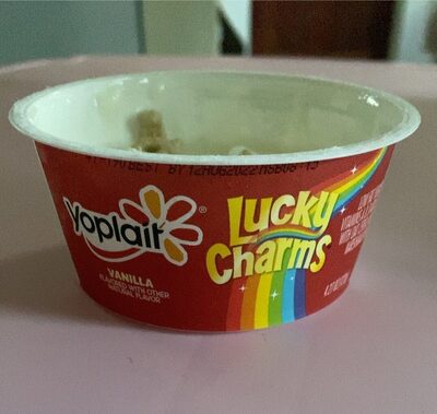 Yoplait Vanilla Low Fat Yogurt with Lucky Charms Cereal Topping