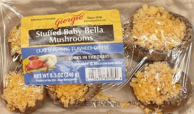 Crab Seasoning Flavored Cheese Stuffed Baby Bella Mushrooms, Crab Seasoning