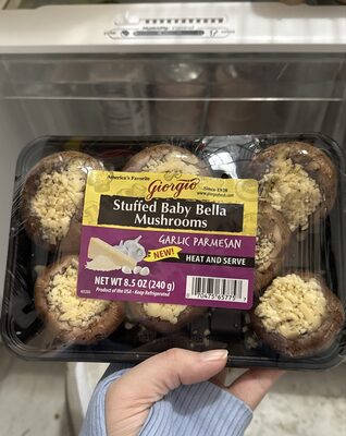 Garlic Parmesan Stuffed Baby Bella Mushrooms