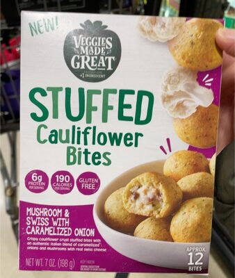 Mushroom & Swiss With Caramelized Onion Stuffed Cauliflower Bites