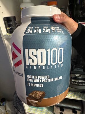 Fudge Brownie Flavored Iso100 Hydrolyzed 100% Whey Protein Isolate Protein Powder, Fudge Brownie