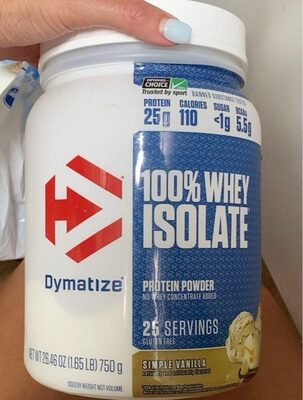 100% Whey Isolate Protein 25 G Powder, Simple Vanilla, Simple Vanilla