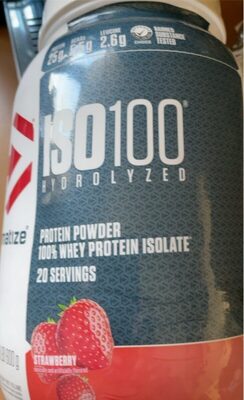 Iso100 Hydrolyzed 100% Whey Isolate Protein 25 G, Bcaas 5.5 G, Leucine 2.6 G Protein Powder, Strawberry, Strawberry