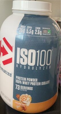 Iso100 Hydrolyzed Protein 25G, Bcaas 5.5G, Leucine 2.7G 100% Whey Protein Isolate Protein Powder, Cinnamon Bun, Cinnamon Bun