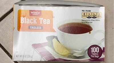 Black Tagless Tea Bags, Black