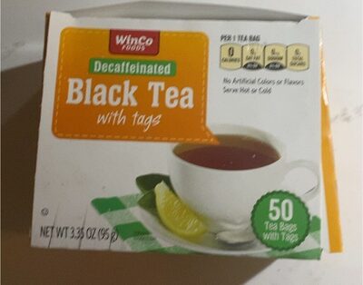 Black Decaffeinated Tea Bags With Tags, Black